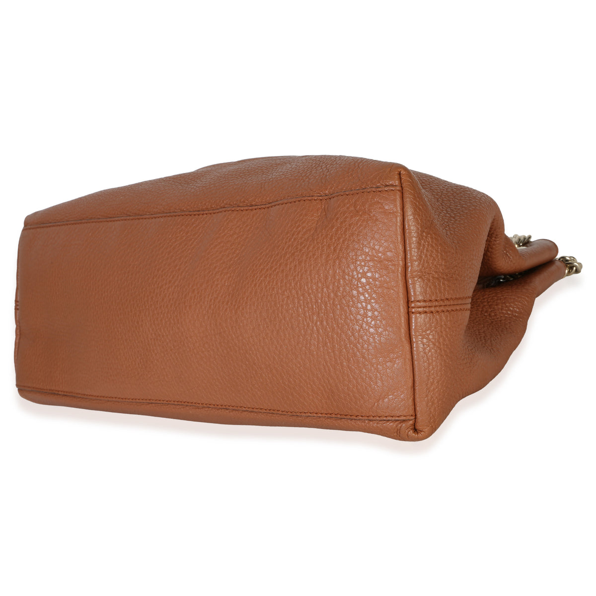 Gucci Brown Pebbled Calfskin Medium Soho Chain Tote Handbag box