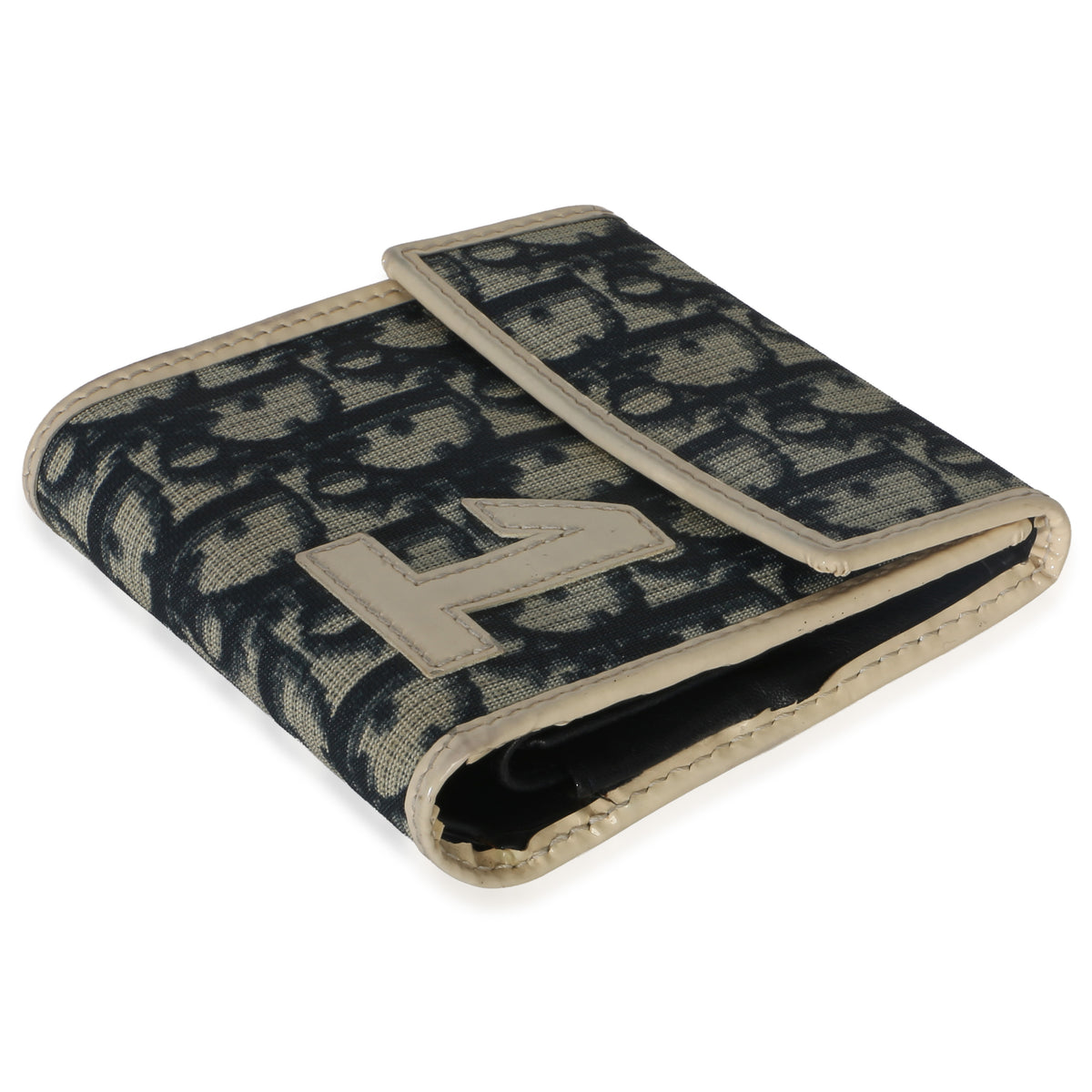 Christian Dior Vintage Blue White Diorissimo Canvas 1 Trifold Wallet Wallet 5