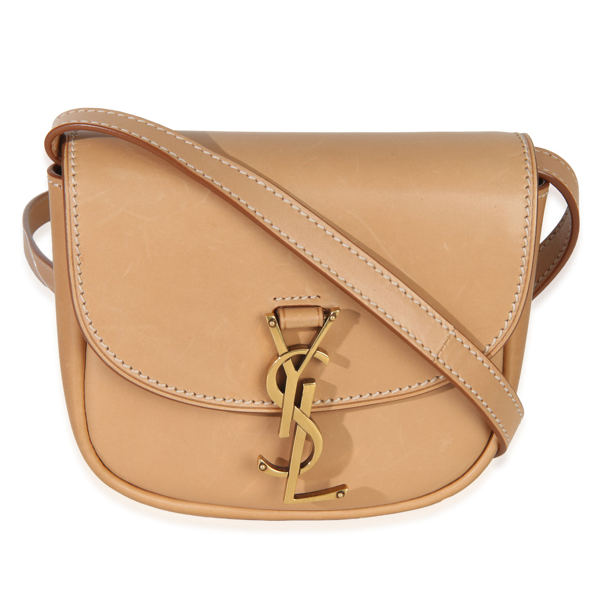Saint Laurent Brown Gold Vintage Calfskin Small Kaia Satchel Handbag id
