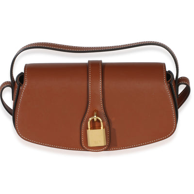 Celine Brown Smooth Calfskin Tabou Clutch On Strap Handbag fv