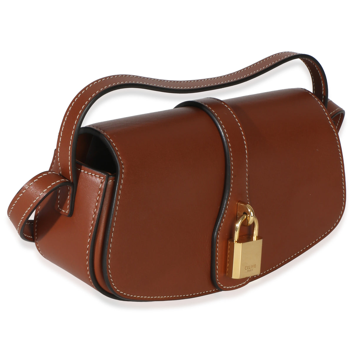 Celine Brown Smooth Calfskin Tabou Clutch On Strap Handbag 3