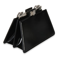 Fendi Black Patent Petite Peekaboo Cut Chain Shoulder Bag Handbag 3