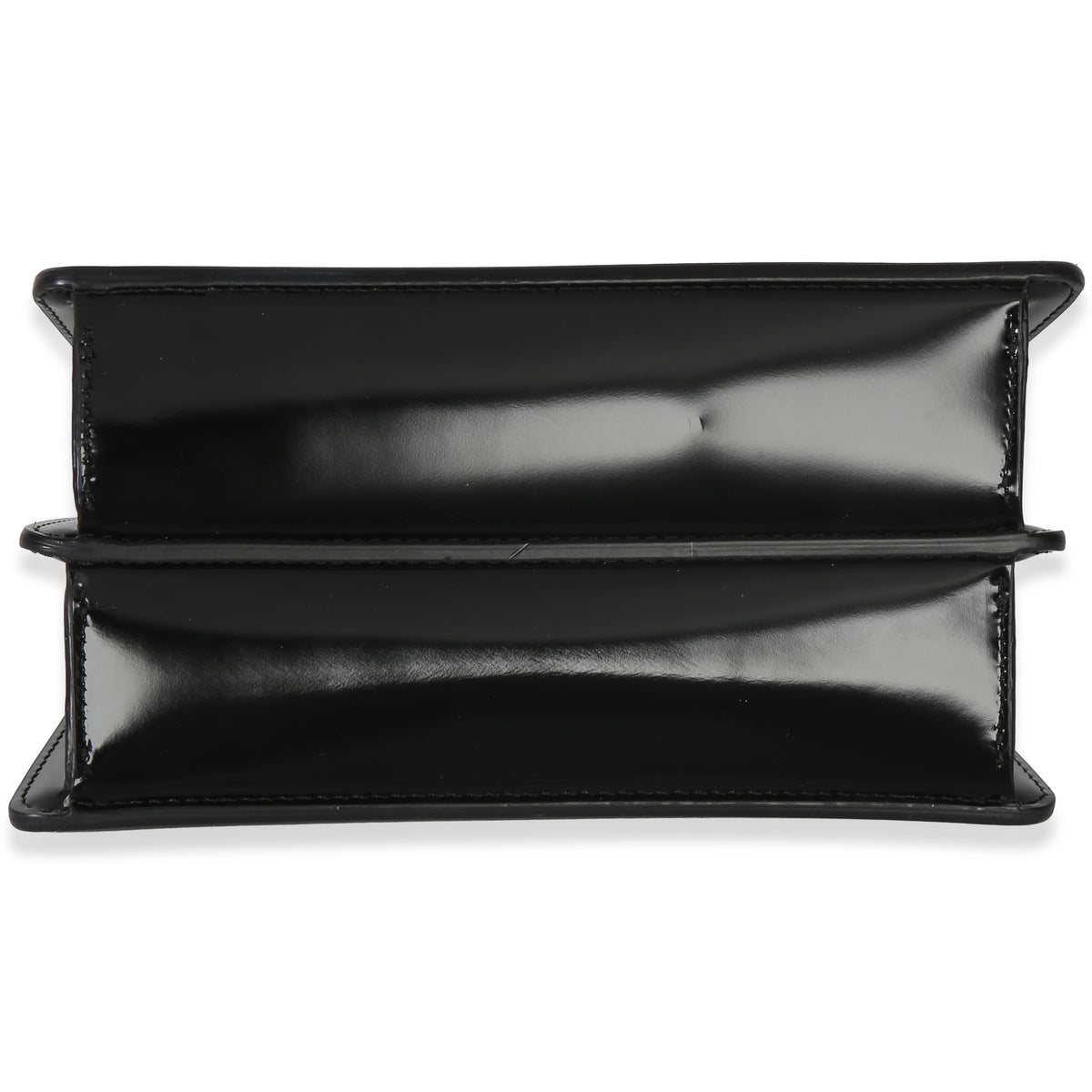 Fendi Black Patent Petite Peekaboo Cut Chain Shoulder Bag Handbag 5