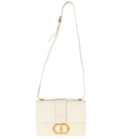 Christian Dior White Smooth Box Calfskin 30 Montaigne Flap Handbag 9