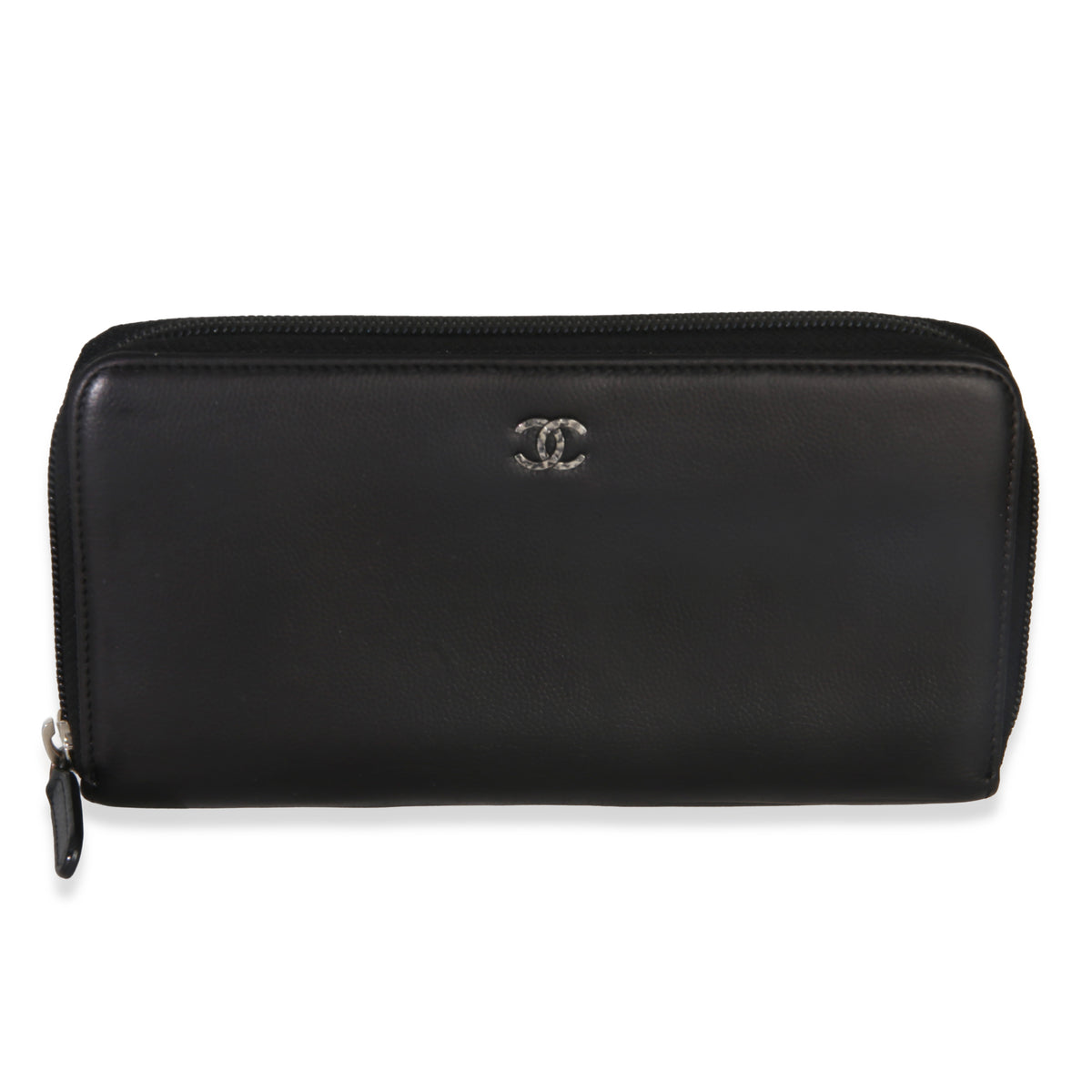 Chanel Black Caviar Zip Around Wallet Wallet fv