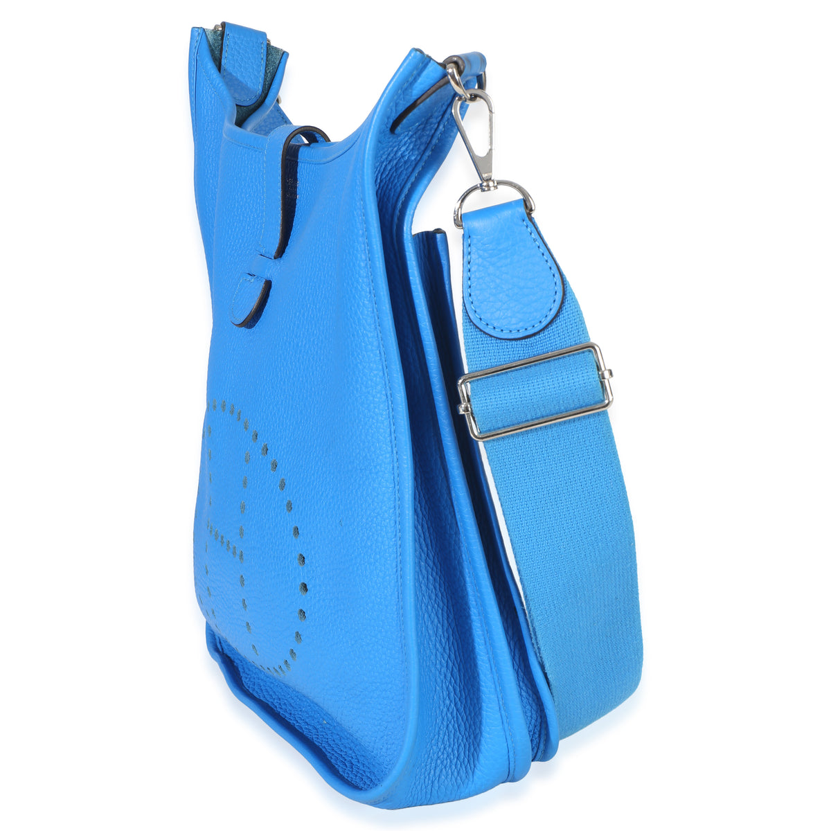 Hermès Bleu Hydra Clemence Evelyne 33 GM PHW Handbag sv