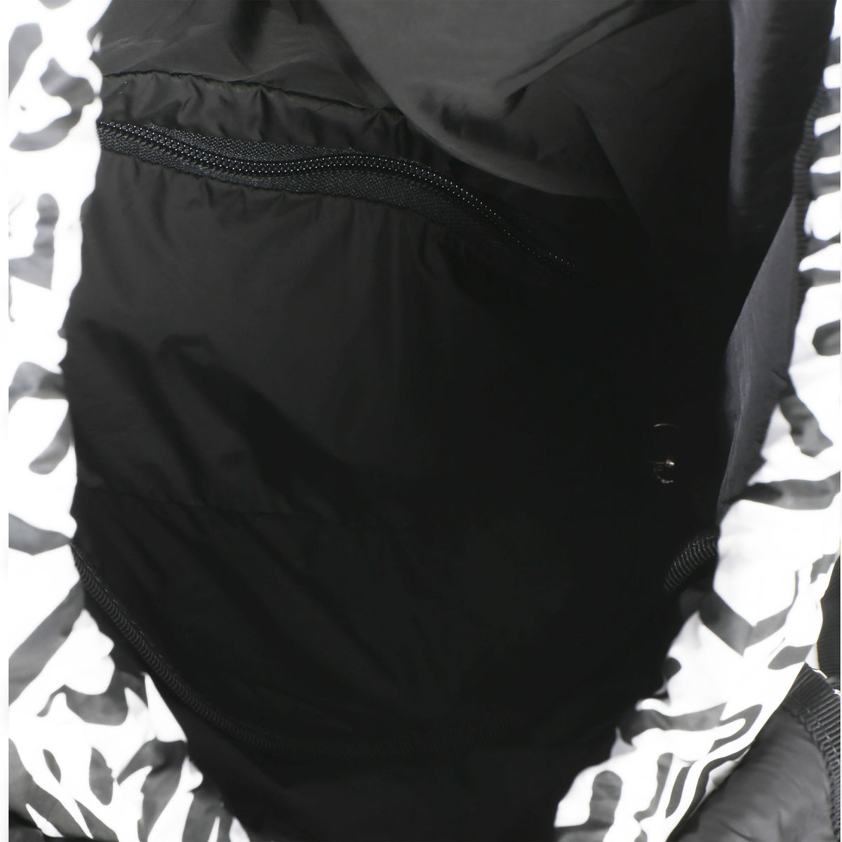 Chanel White Black Nylon Printed Coco Neige Backpack Handbag av