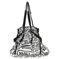 Chanel White Black Nylon Printed Coco Neige Backpack Handbag bv