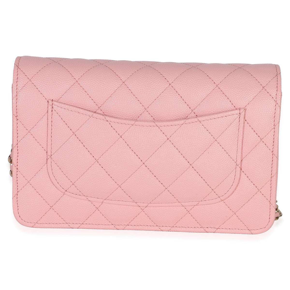 Chanel Pink Quilted Caviar Wallet On Chain Handbag bv