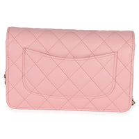 Chanel Pink Quilted Caviar Wallet On Chain Handbag bv