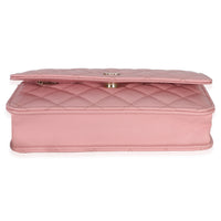 Chanel Pink Quilted Caviar Wallet On Chain Handbag stamp