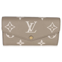 Louis Vuitton Tourterelle Creme Giant Monogram Empreinte Sarah Wallet Wallet id