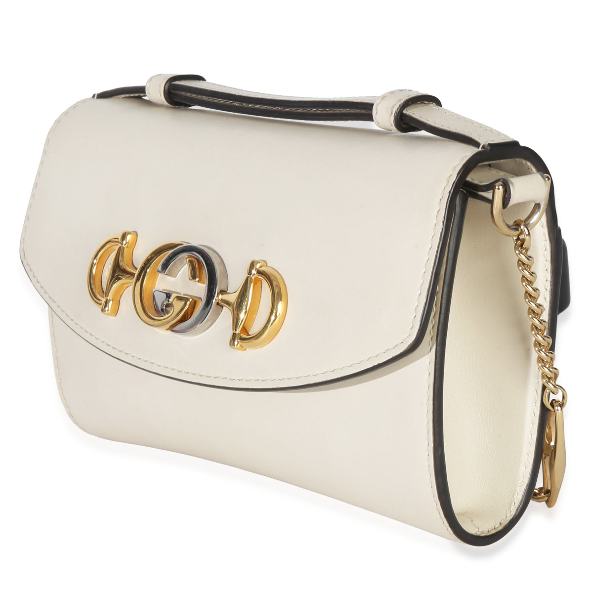 Gucci Cream Smooth Calfskin Mini Zumi Chain Shoulder Bag | myGemma