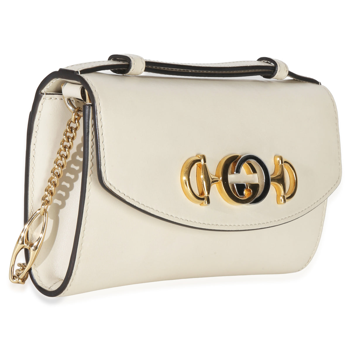 Gucci Cream Smooth Calfskin Mini Zumi Chain Shoulder Bag Handbag 3