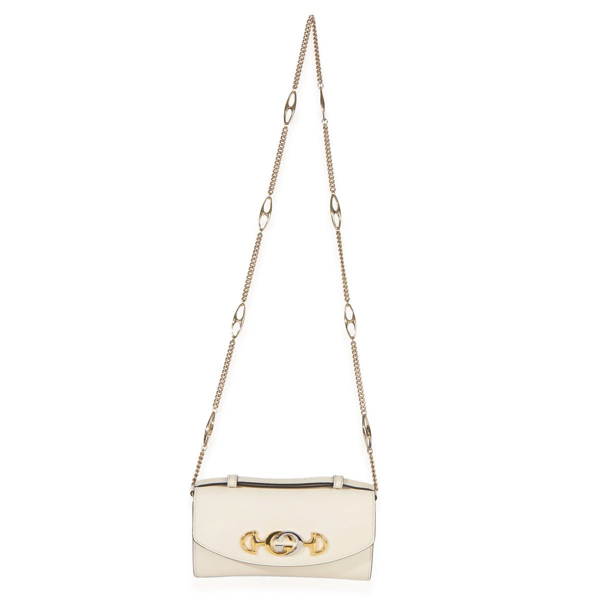 Gucci Cream Smooth Calfskin Mini Zumi Chain Shoulder Bag Handbag 8