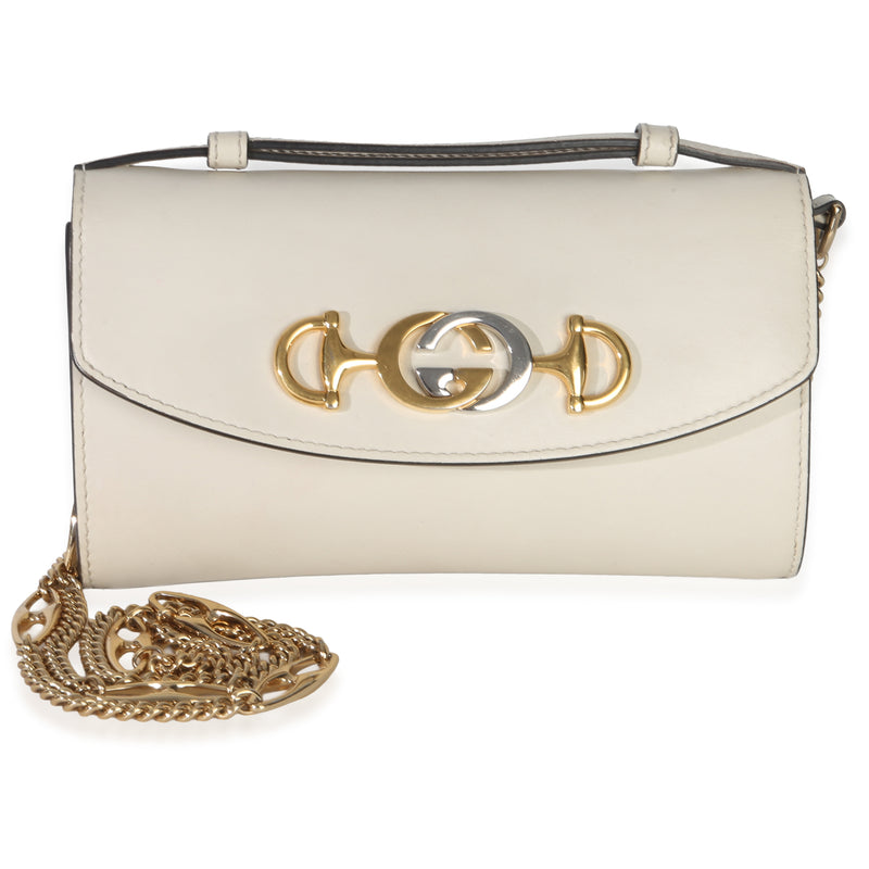 Gucci Cream Smooth Calfskin Mini Zumi Chain Shoulder Bag Handbag id