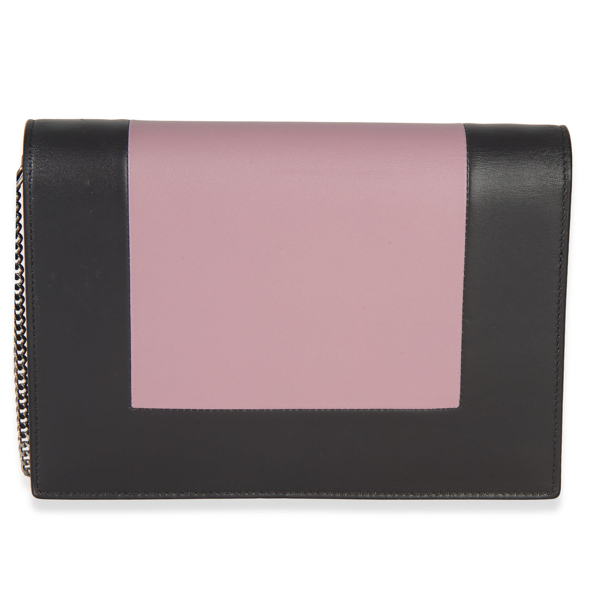 Celine Grey Pink Smooth Calfskin Frame Evening Clutch On Chain Handbag 4