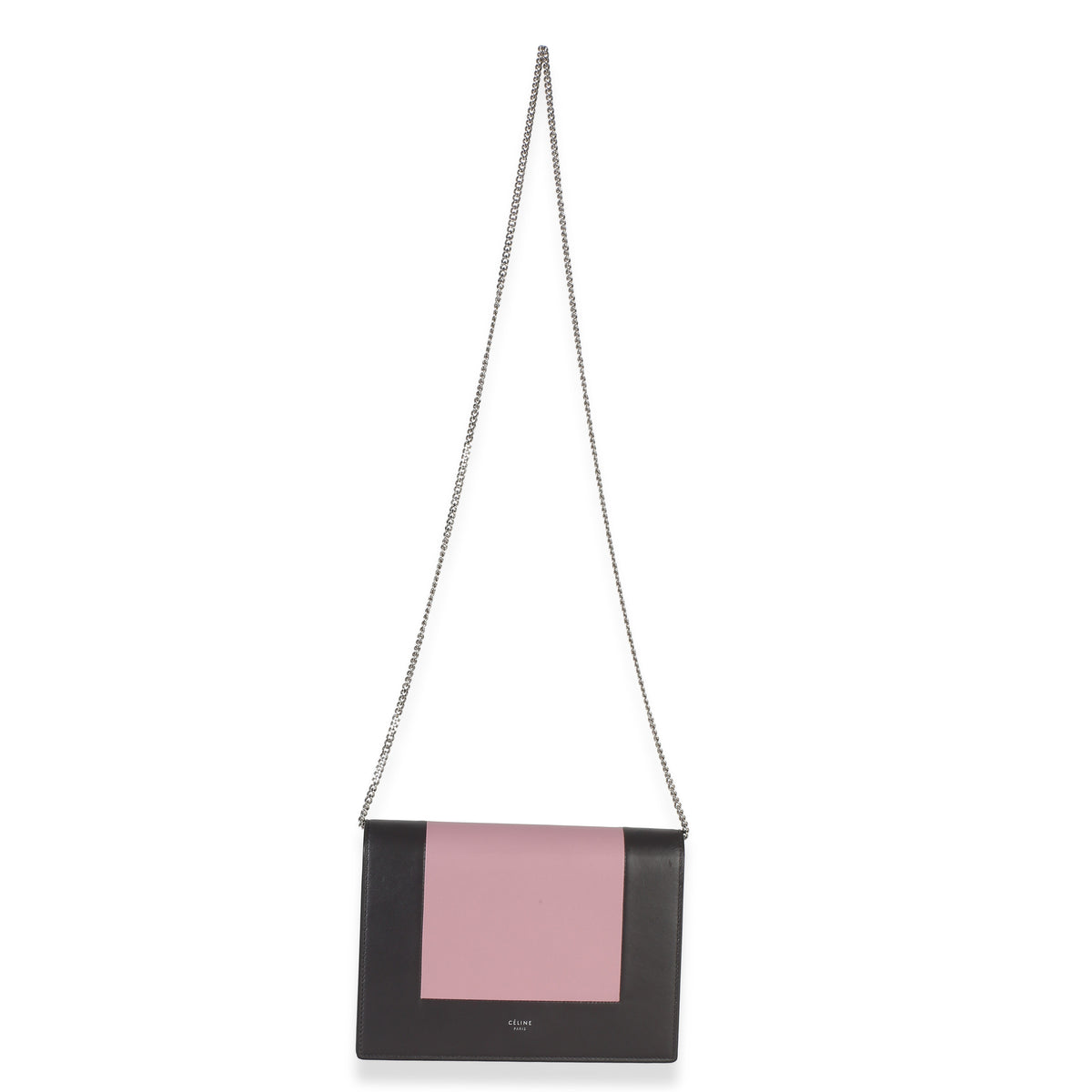 Celine Grey Pink Smooth Calfskin Frame Evening Clutch On Chain Handbag 8