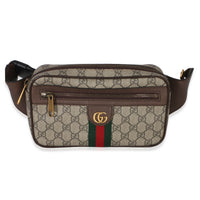 Gucci Brown Soft GG Supreme Monogram Medium Ophidia Belt Bag Handbag fv
