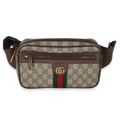 Gucci Brown Soft GG Supreme Monogram Medium Ophidia Belt Bag Handbag id