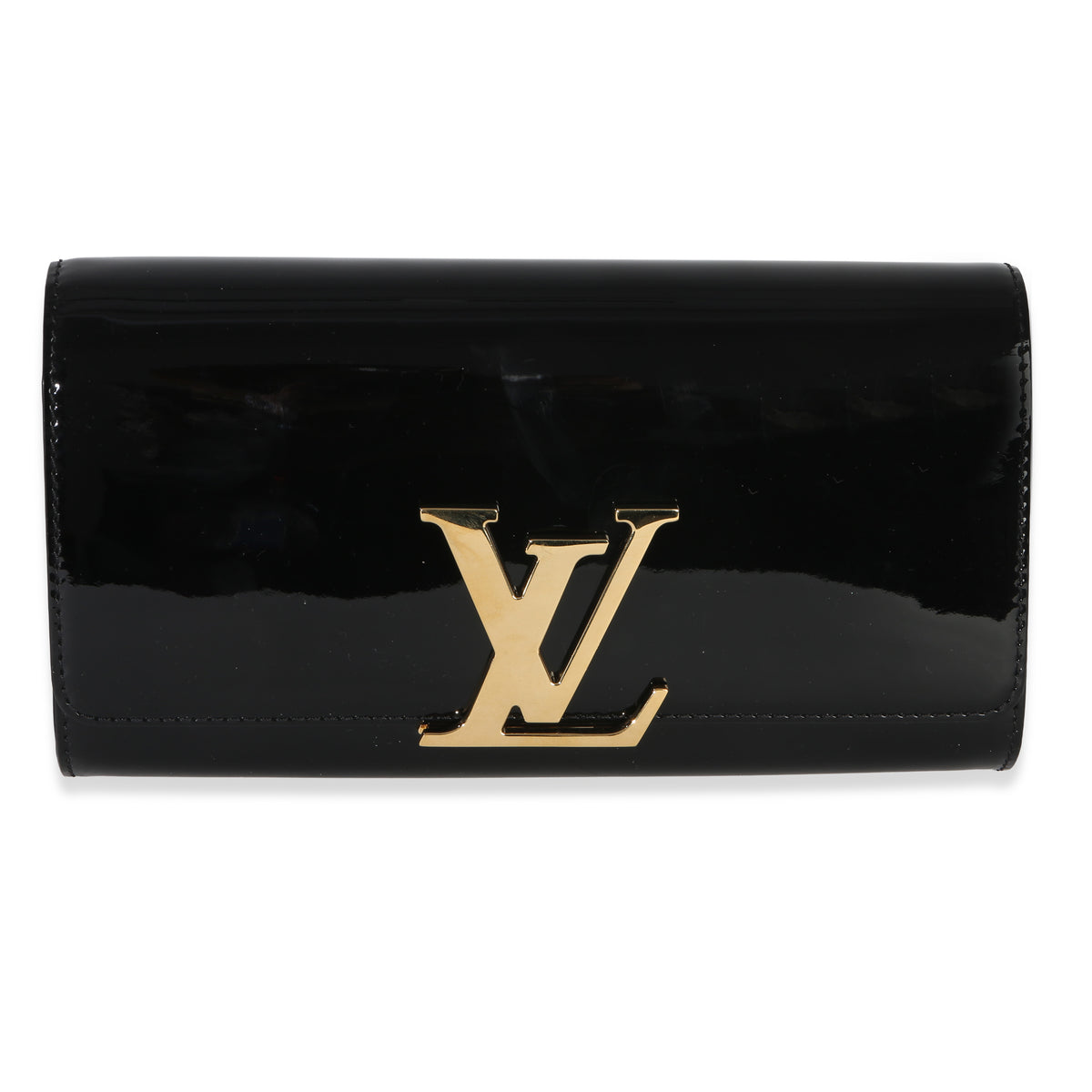Louis Vuitton Black Patent Louise Clutch Handbag fv