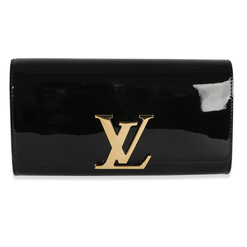 Louis Vuitton Black Patent Louise Clutch Handbag fv