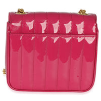 Saint Laurent Pink Patent Matelasse Monogram Small Vicky Chain Bag Handbag 4