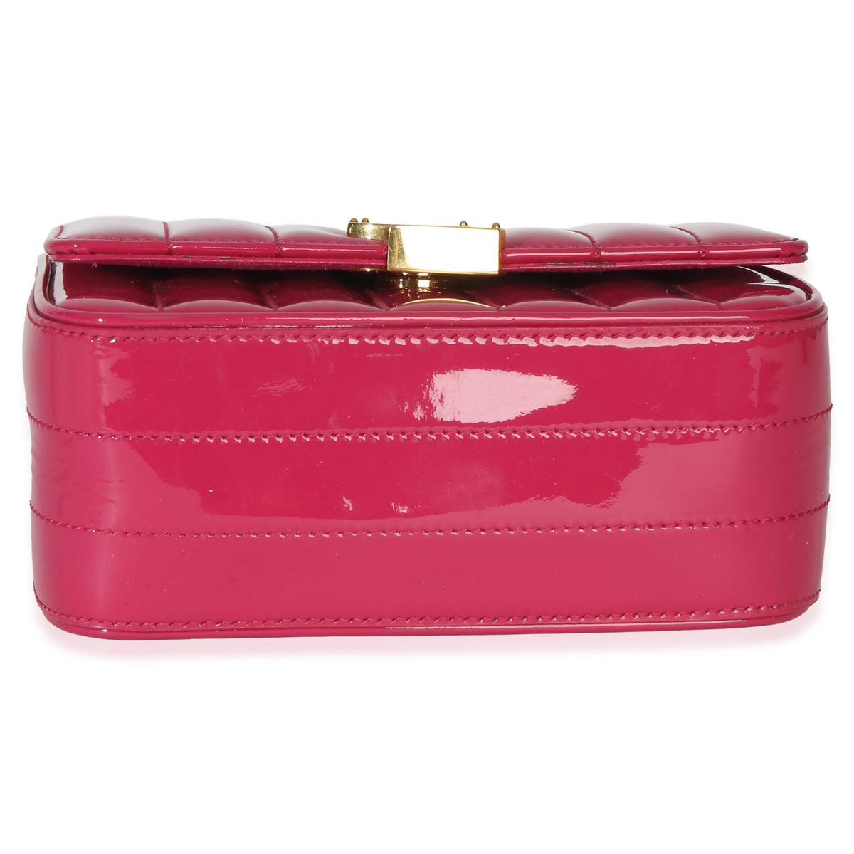 Saint Laurent Pink Patent Matelasse Monogram Small Vicky Chain Bag Handbag 5