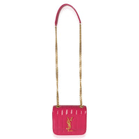 Saint Laurent Pink Patent Matelasse Monogram Small Vicky Chain Bag Handbag 8