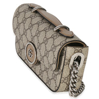 Gucci Beige Ebony GG Supreme Senna Petite GG Top Handle Chain Shoulder Bag Handbag 2