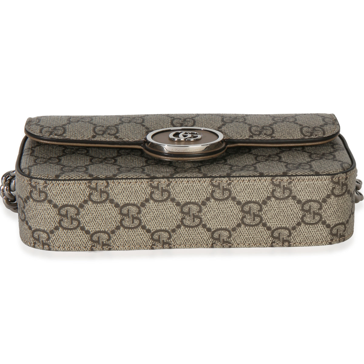 Gucci Beige Ebony GG Supreme Senna Petite GG Top Handle Chain Shoulder Bag Handbag 5