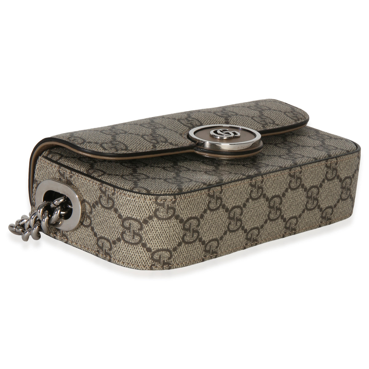 Gucci Beige Ebony GG Supreme Senna Petite GG Top Handle Chain Shoulder Bag Handbag 7