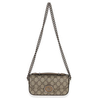 Gucci Beige Ebony GG Supreme Senna Petite GG Top Handle Chain Shoulder Bag Handbag 8