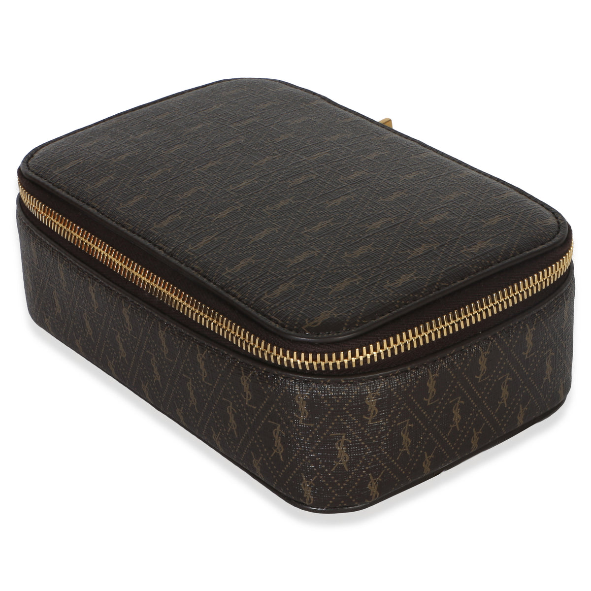 Saint Laurent Brown Le Monogramme Jewelry Box Case Handbag 2