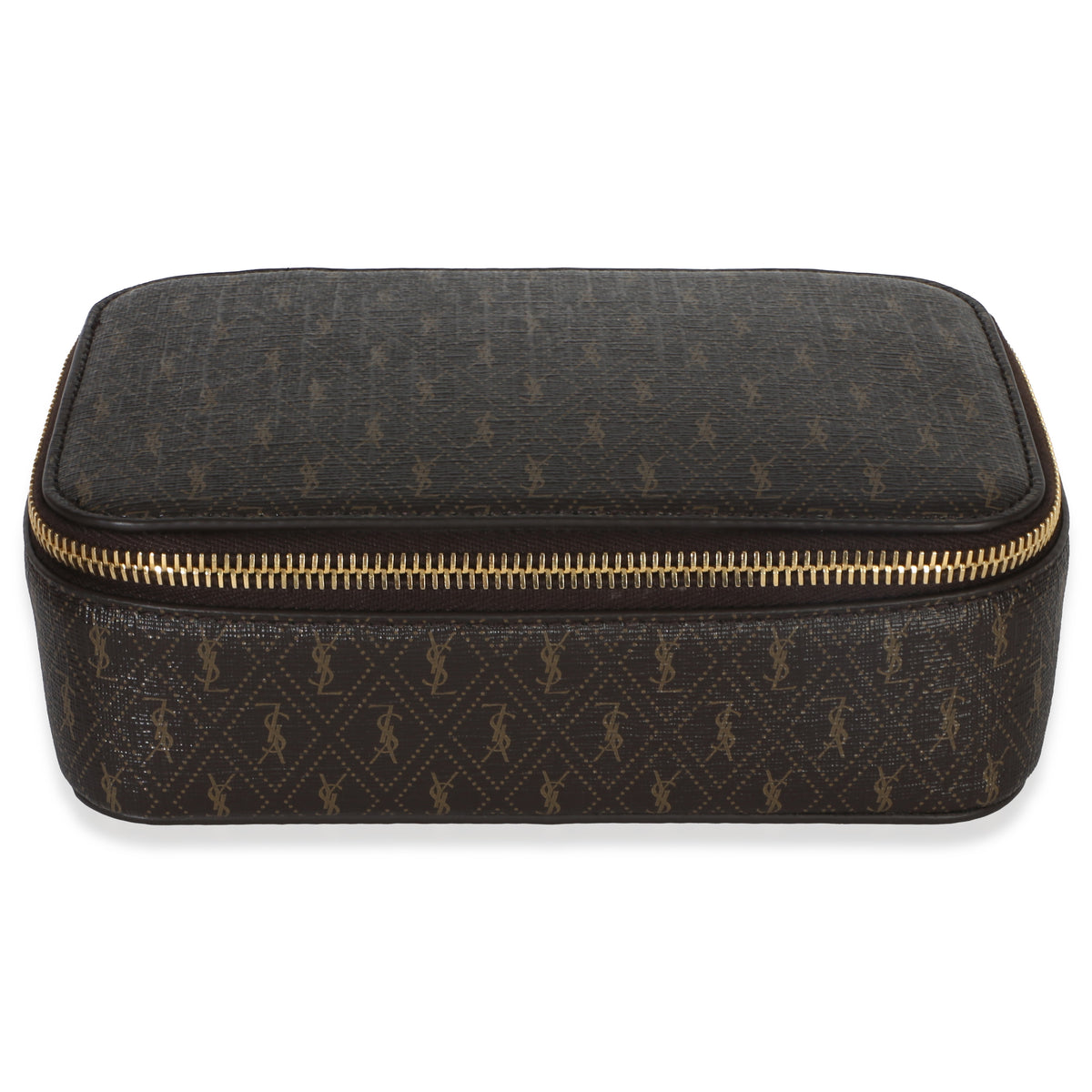 Saint Laurent Brown Le Monogramme Jewelry Box Case Handbag fv