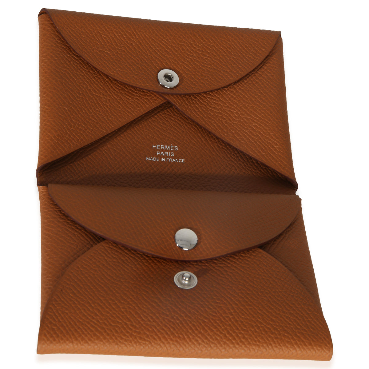 Hermès Gold Epsom Calvi Duo Card Case Wallet 8