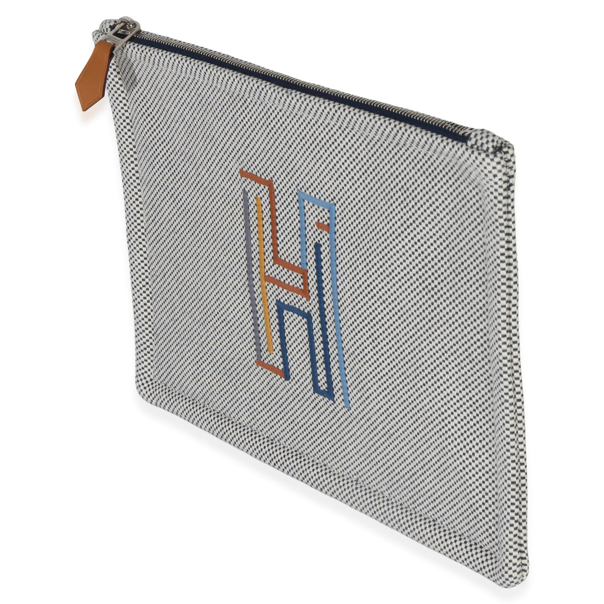Hermès Mens Marine Cotton H Labyrinthe Case Handbag 2