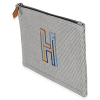 Hermès Mens Marine Cotton H Labyrinthe Case Handbag 2