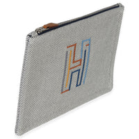 Hermès Mens Marine Cotton H Labyrinthe Case Handbag 4