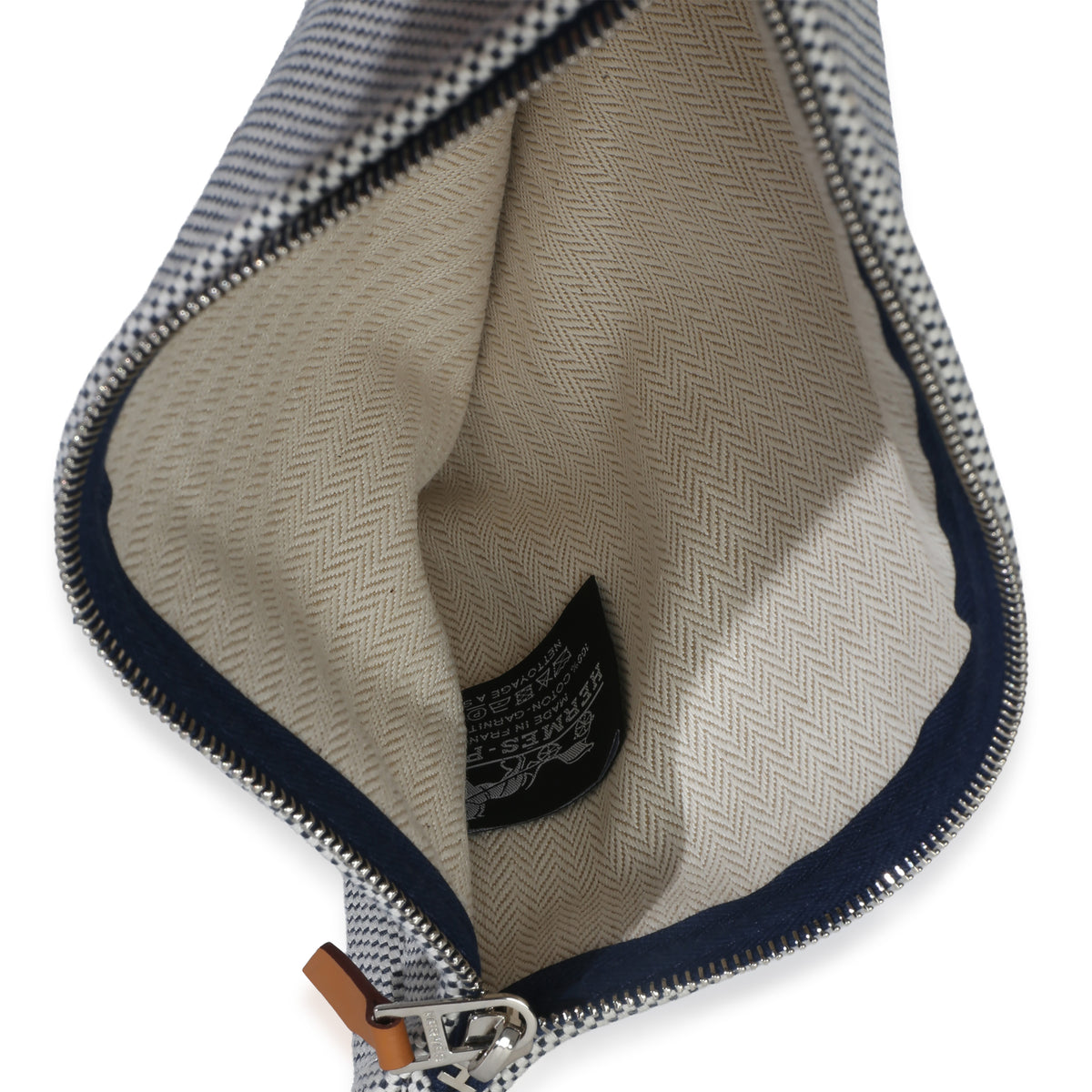 Hermès Mens Marine Cotton H Labyrinthe Case Handbag 9