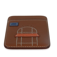 Hermès Gold Bleu De France Orange Swift Faubourg MagSafe Card Holder Wallet 5