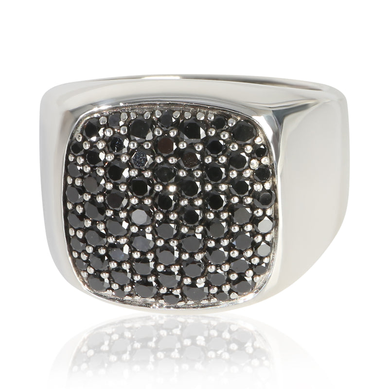 David Yurman Sterling Silver Diamond Streamline Signet Ring fv