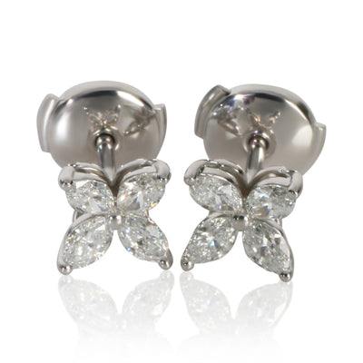 Tiffany & Co. Platinum Diamond Small Model Victoria Earrings fv
