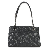 Chanel Black Quilted Caviar Timeless Soft Shopping Tote Handbag id