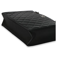 Chanel Black Quilted Caviar CC Shopping Tote Handbag box