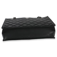 Chanel Black Quilted Caviar CC Shopping Tote Handbag stamp