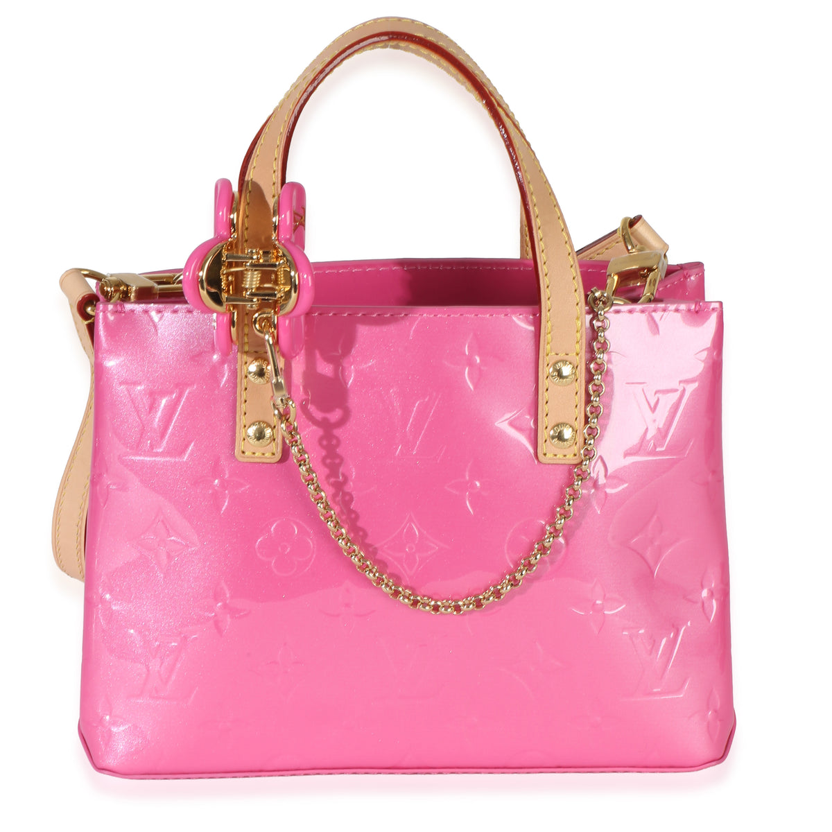 Louis Vuitton Pink Monogram Vernis Reade NM PM Handbag fv