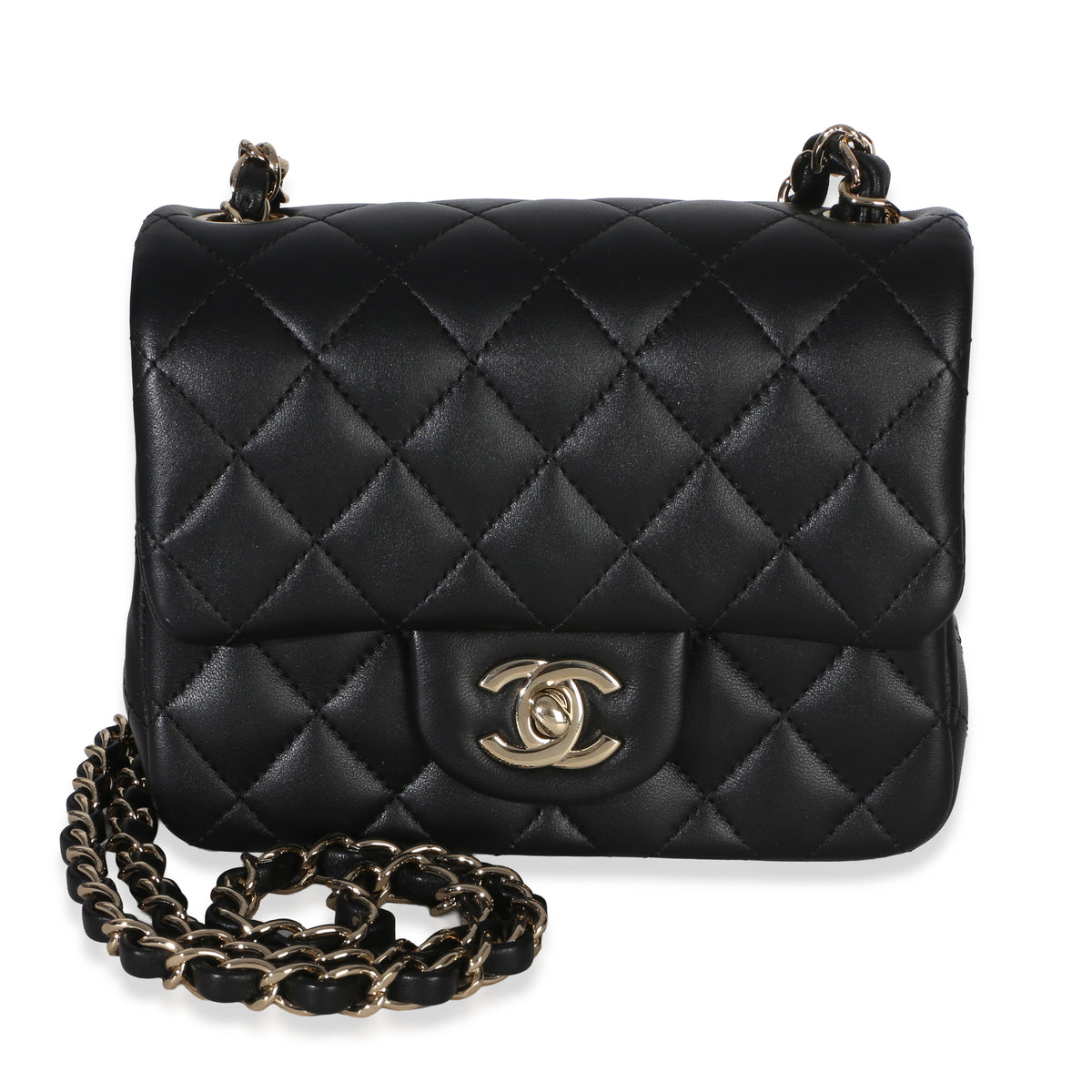Chanel Black Quilted Lambskin Mini Square Flap Bag Handbag id