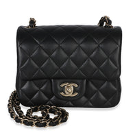 Chanel Black Quilted Lambskin Mini Square Flap Bag Handbag id