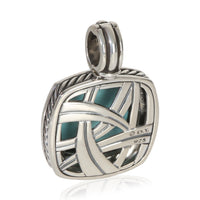 David Yurman Sterling Silver Turquoise and Diamond Albion Pendant pv